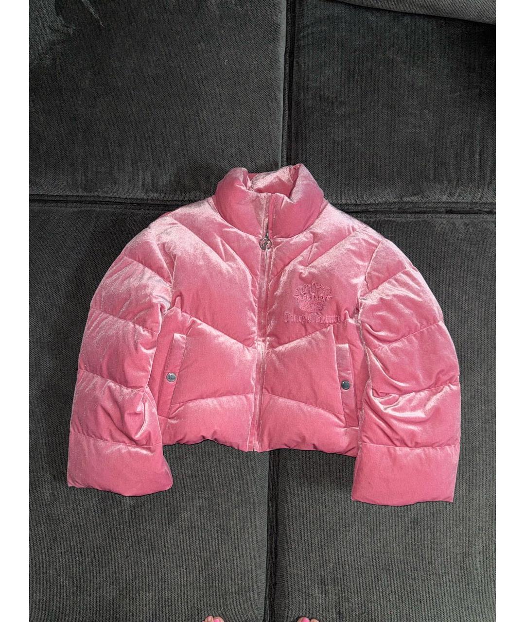 JUICY COUTURE Розовый велюровый тренч/плащ, фото 6