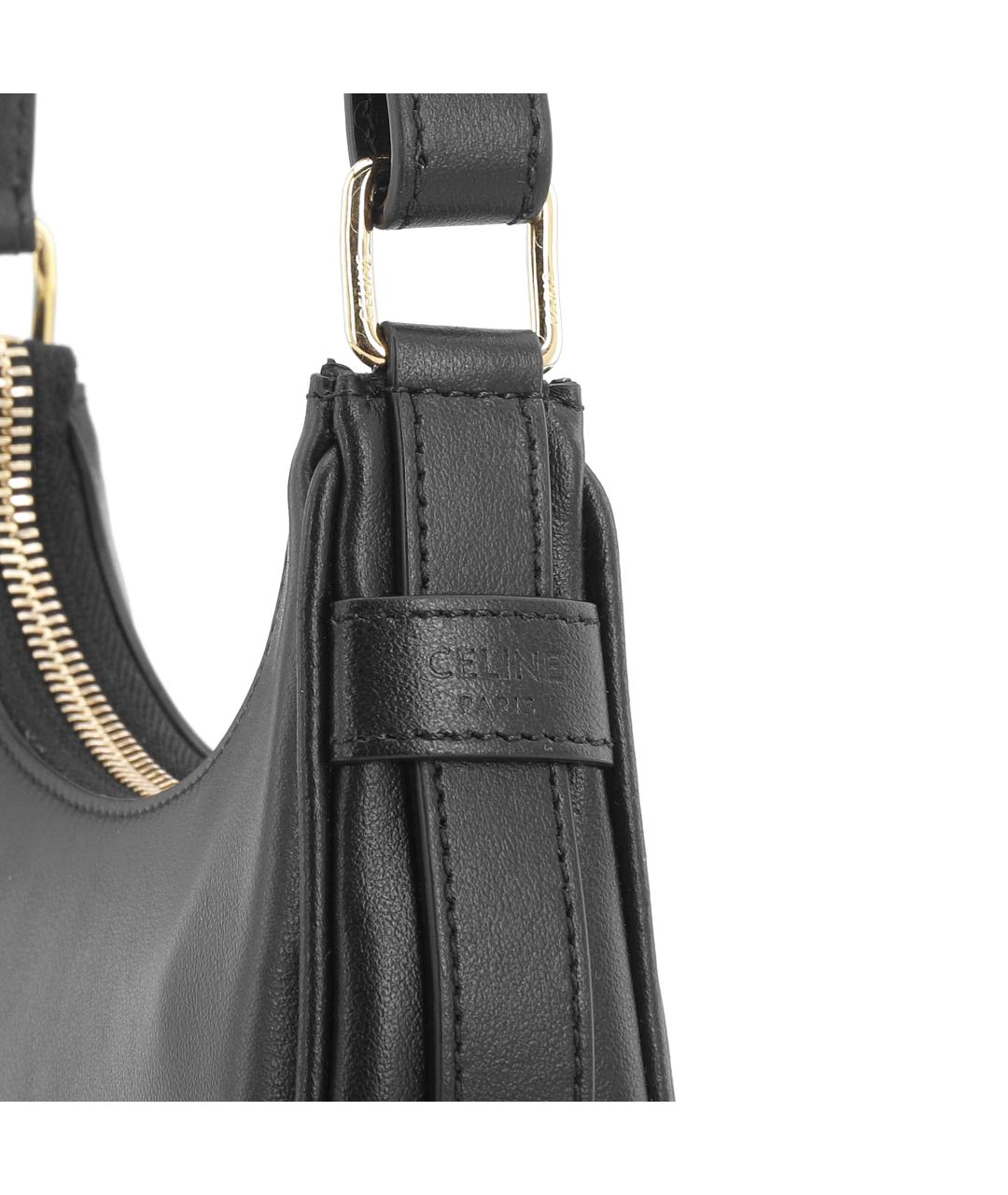 CELINE Черная кожаная сумка через плечо, фото 6