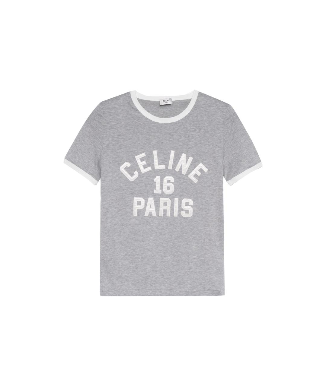 CELINE Серая хлопковая футболка, фото 1