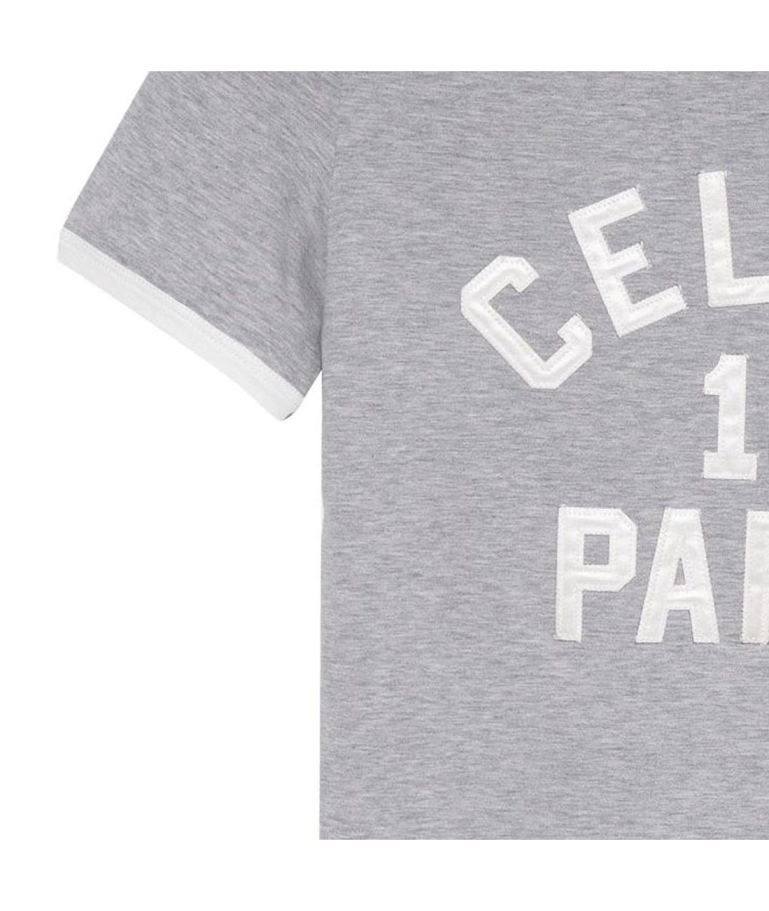 CELINE Серая хлопковая футболка, фото 6