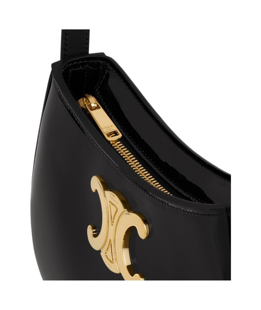 CELINE Черная кожаная сумка через плечо, фото 4