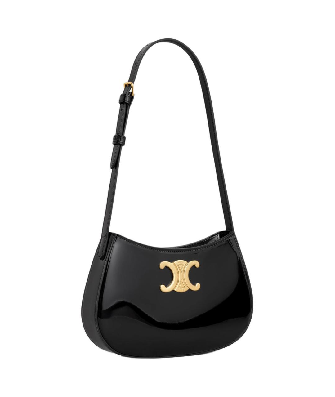 CELINE Черная кожаная сумка через плечо, фото 2