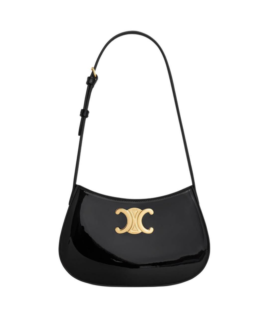 CELINE Черная кожаная сумка через плечо, фото 1