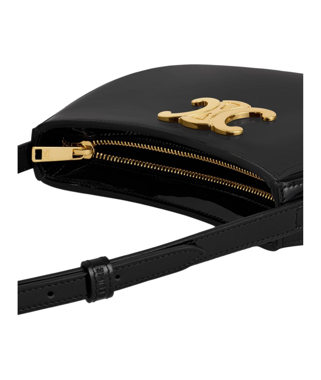 CELINE Черная кожаная сумка через плечо, фото 5