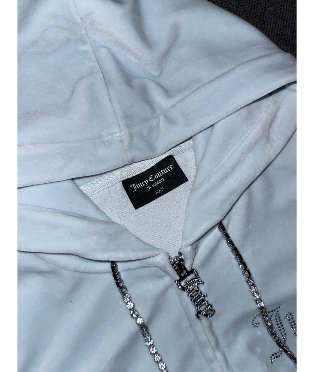 JUICY COUTURE Голубой велюровый костюм с брюками, фото 4