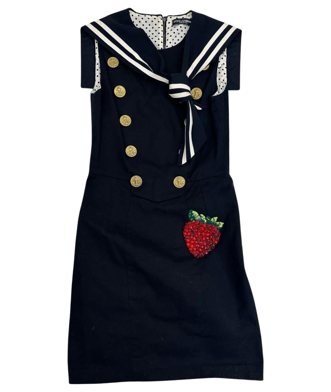 DOLCE&GABBANA Темно-синее коктейльное платье, фото 1