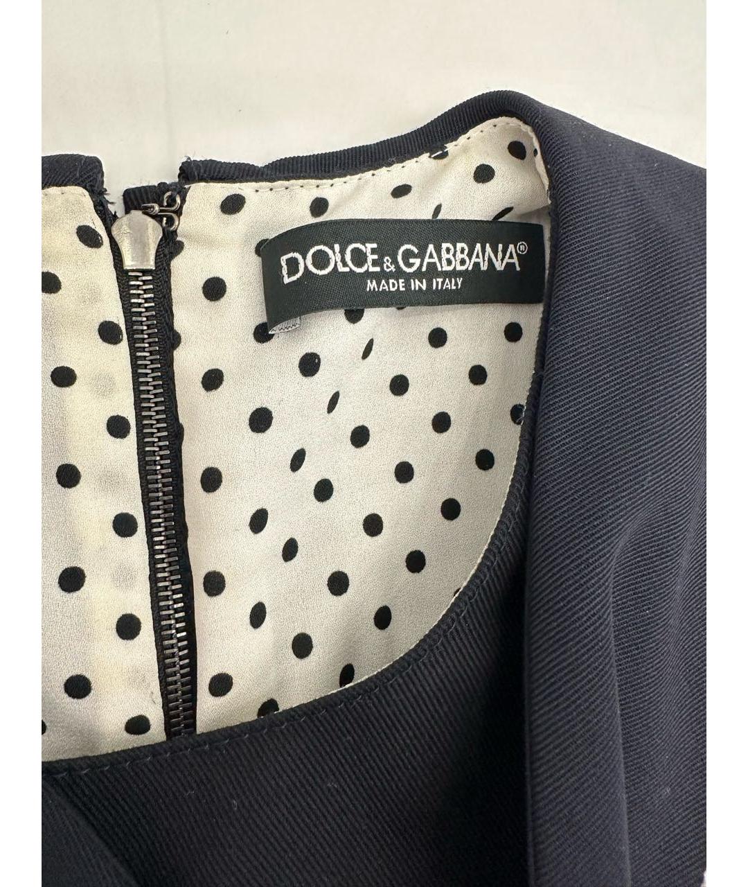 DOLCE&GABBANA Темно-синее коктейльное платье, фото 4