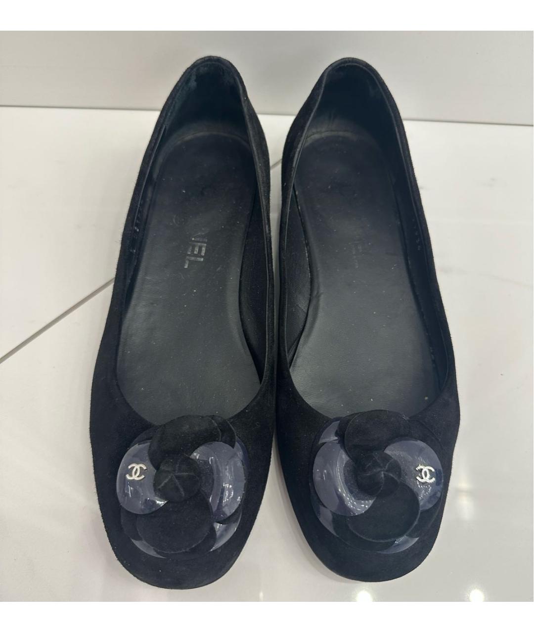 CHANEL Темно-синие замшевые балетки, фото 2