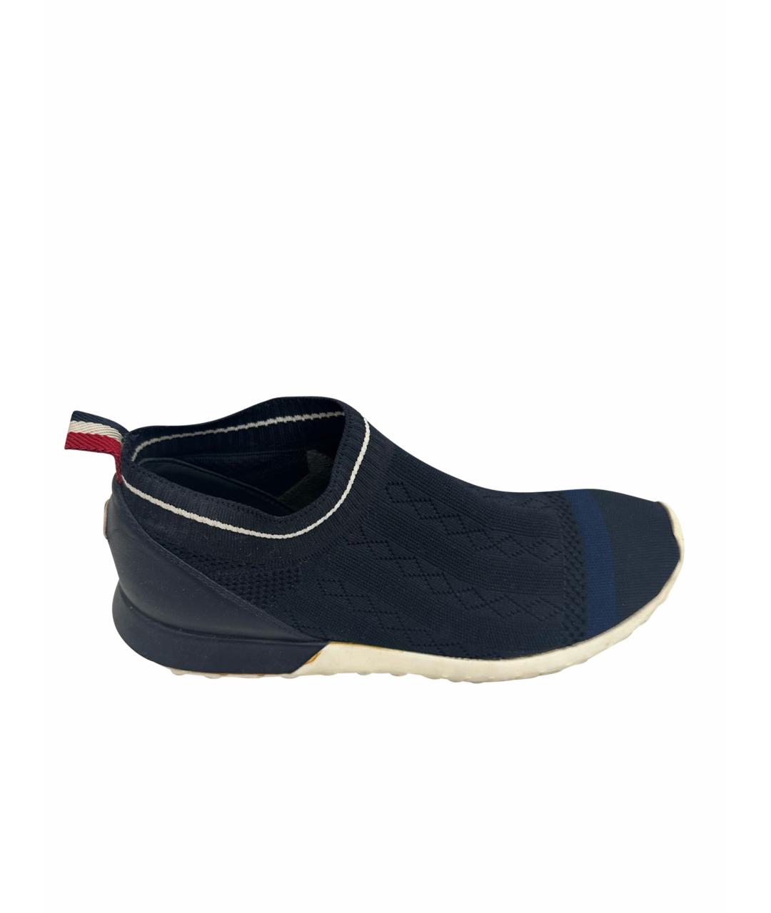 MONCLER Темно-синие текстильные кроссовки, фото 1