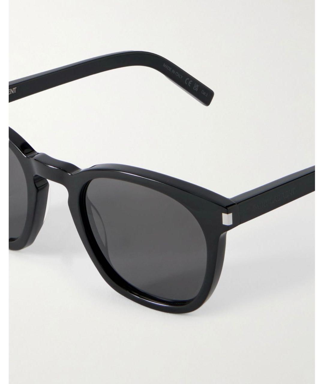 SAINT LAURENT Черные пластиковые солнцезащитные очки, фото 8