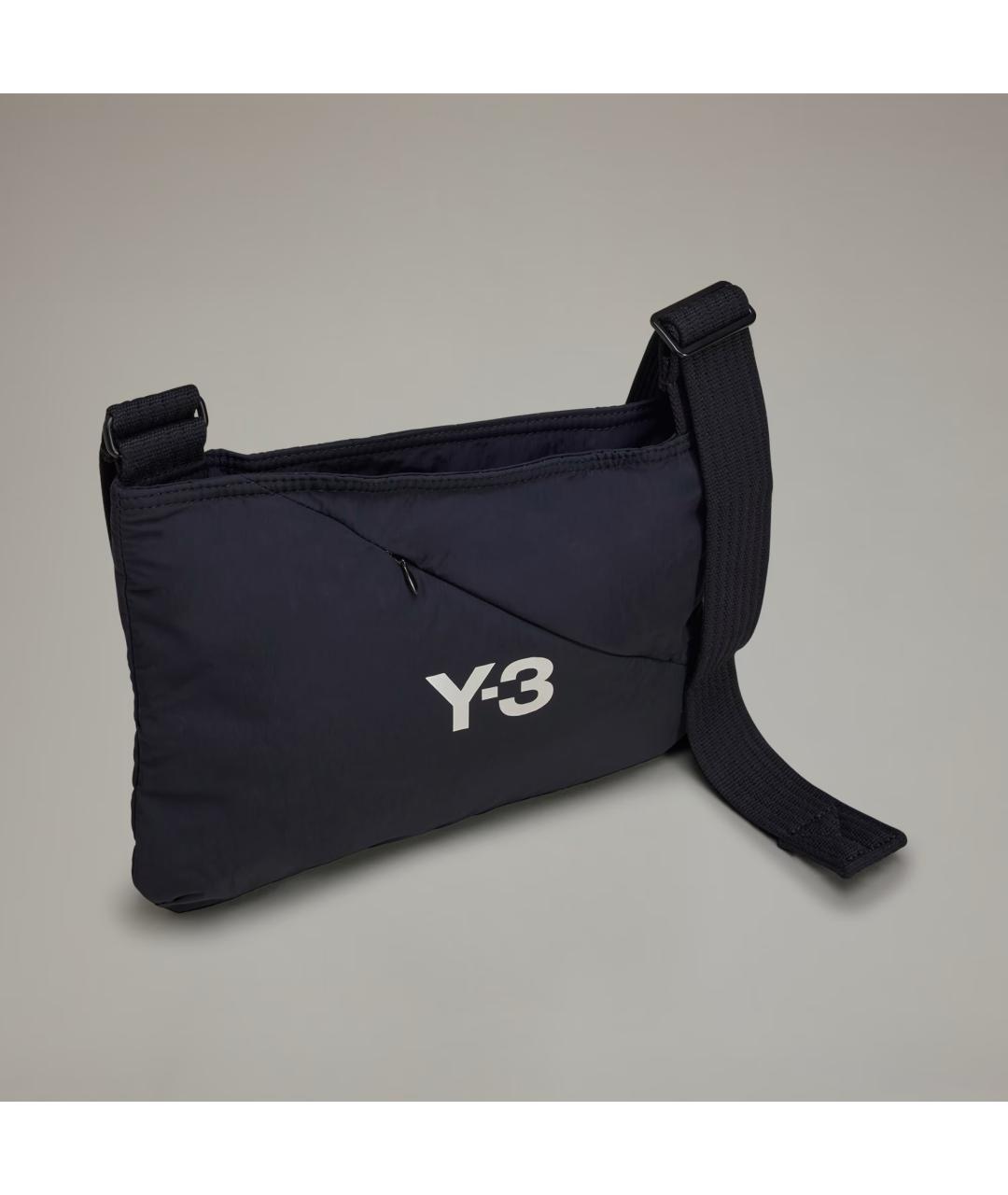 Y-3 Черная синтетическая сумка на плечо, фото 3