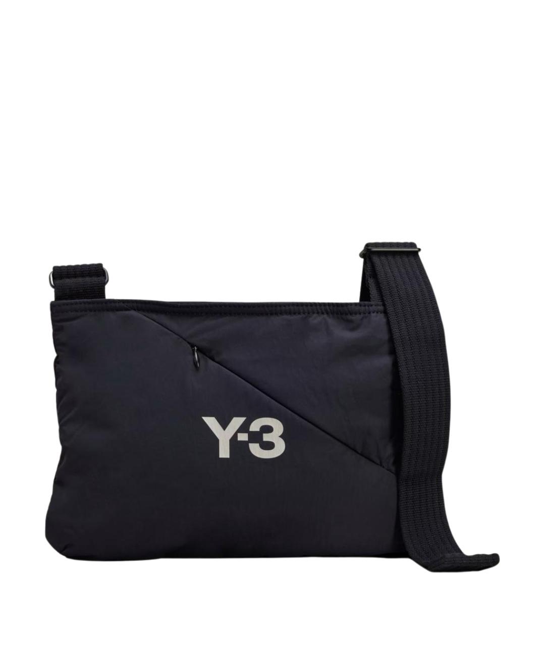Y-3 Черная синтетическая сумка на плечо, фото 1