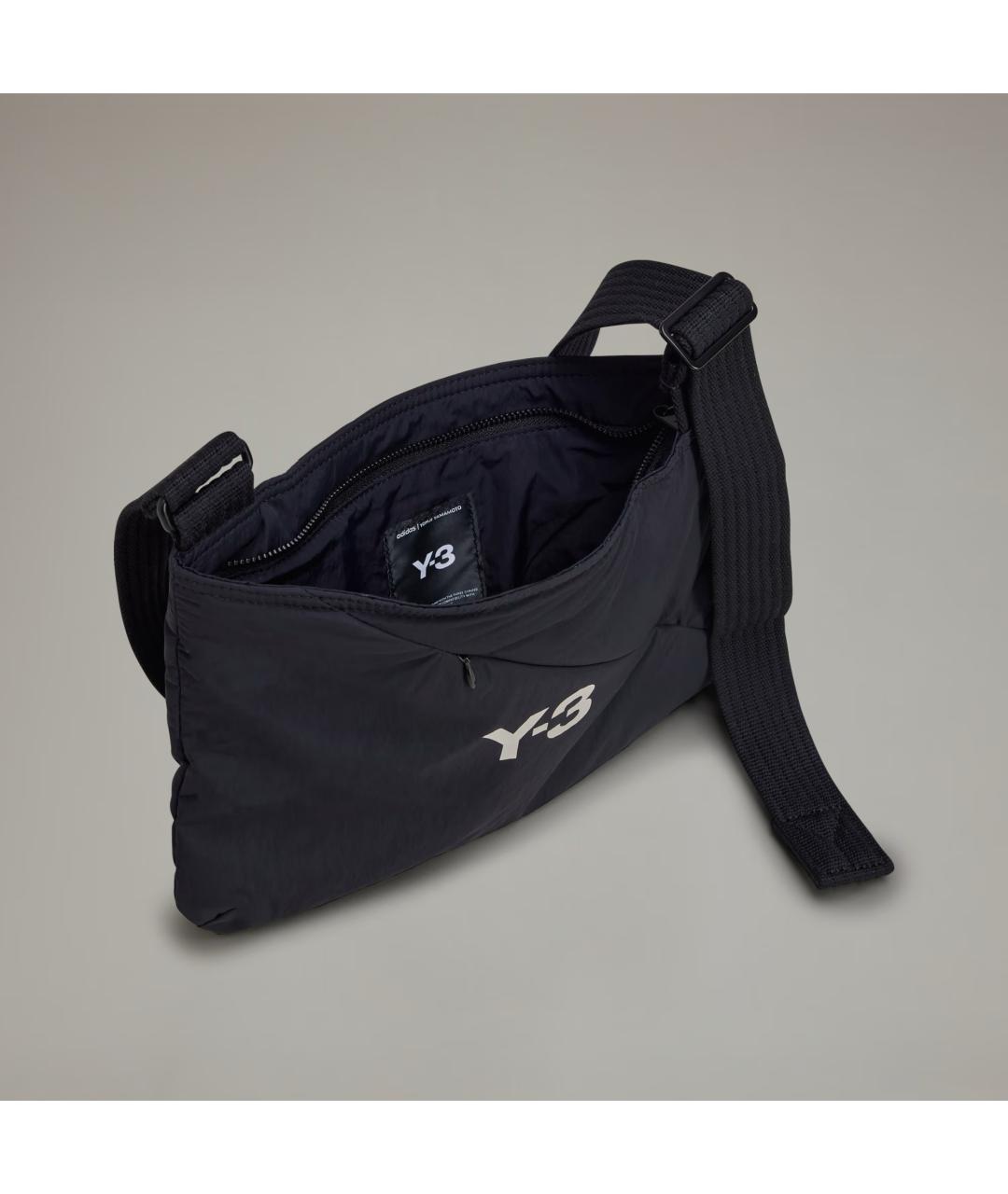 Y-3 Черная синтетическая сумка на плечо, фото 4