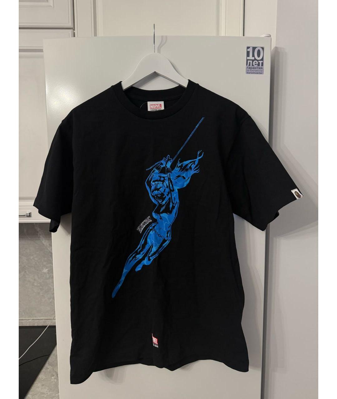 A BATHING APE Черная хлопковая футболка, фото 3