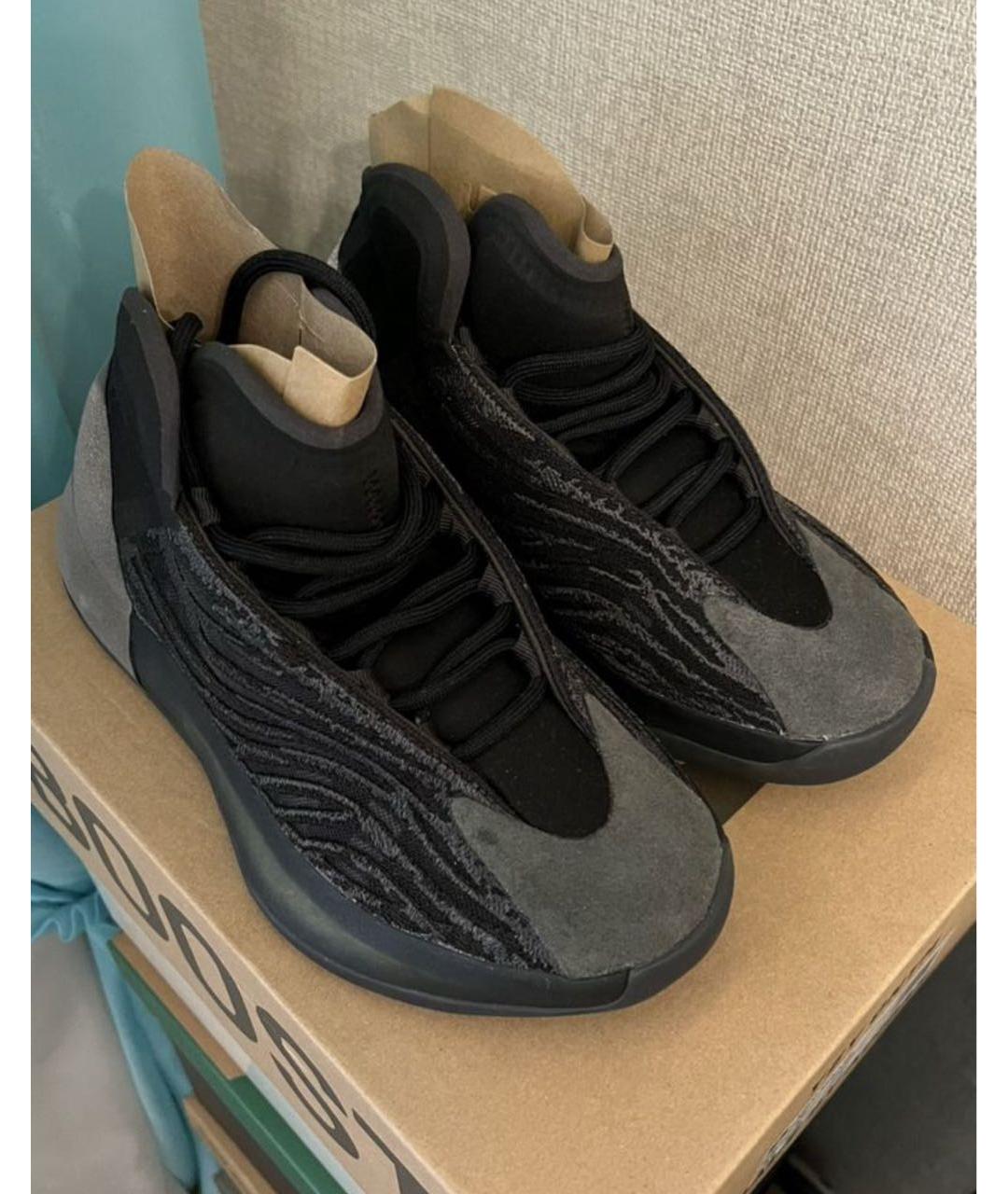 ADIDAS YEEZY Черные синтетические высокие кроссовки / кеды, фото 2