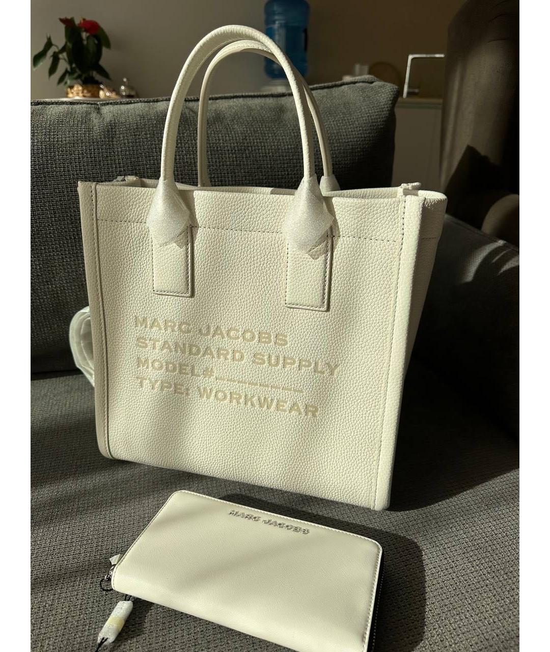 MARC JACOBS Белая кожаная сумка тоут, фото 2