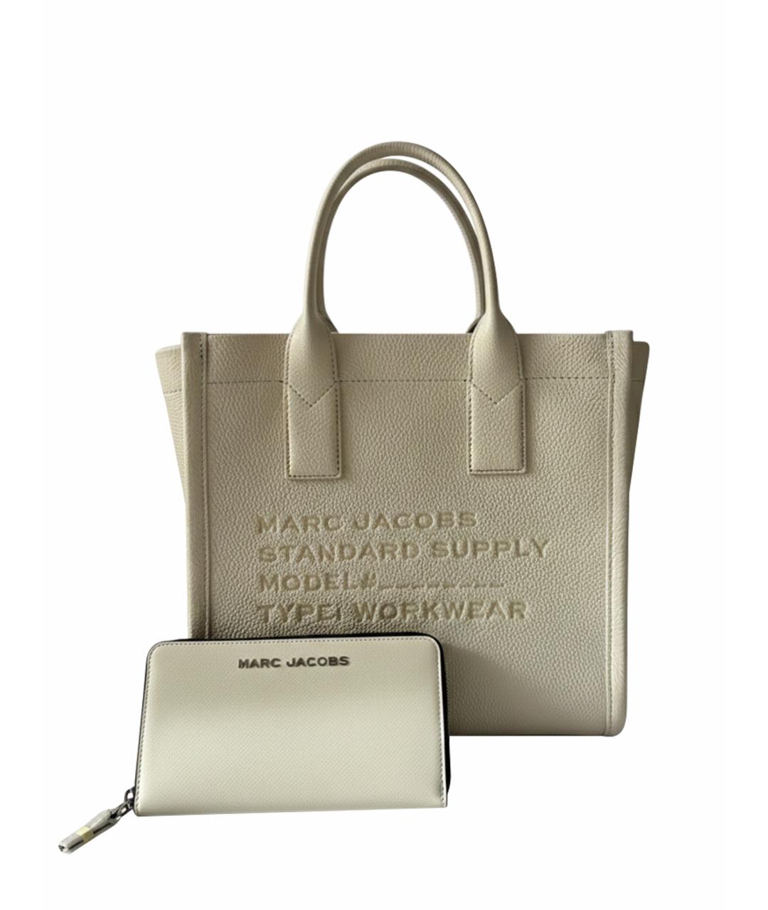 MARC JACOBS Белая кожаная сумка тоут, фото 1