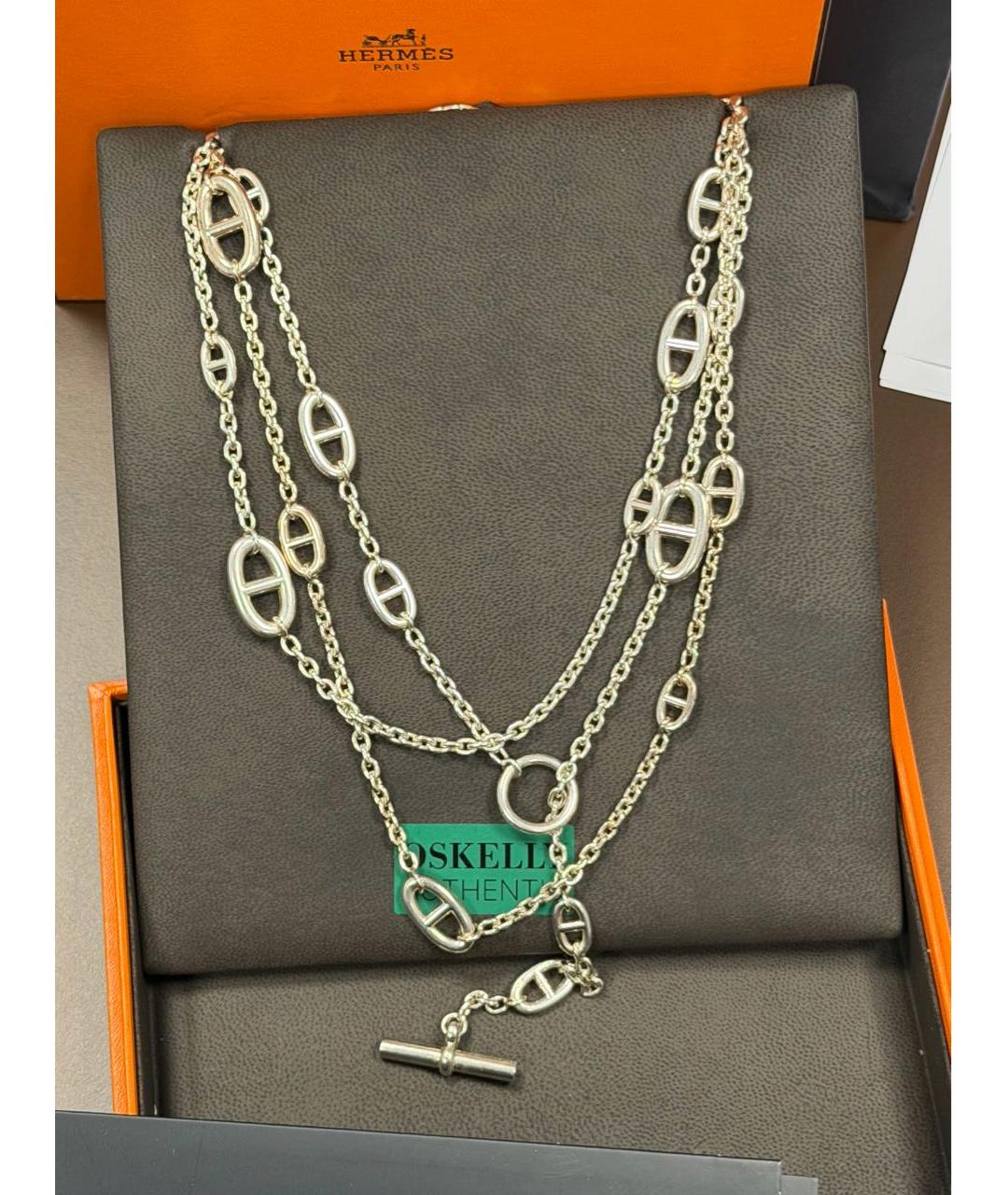 HERMES Серебряное серебряное колье, фото 3