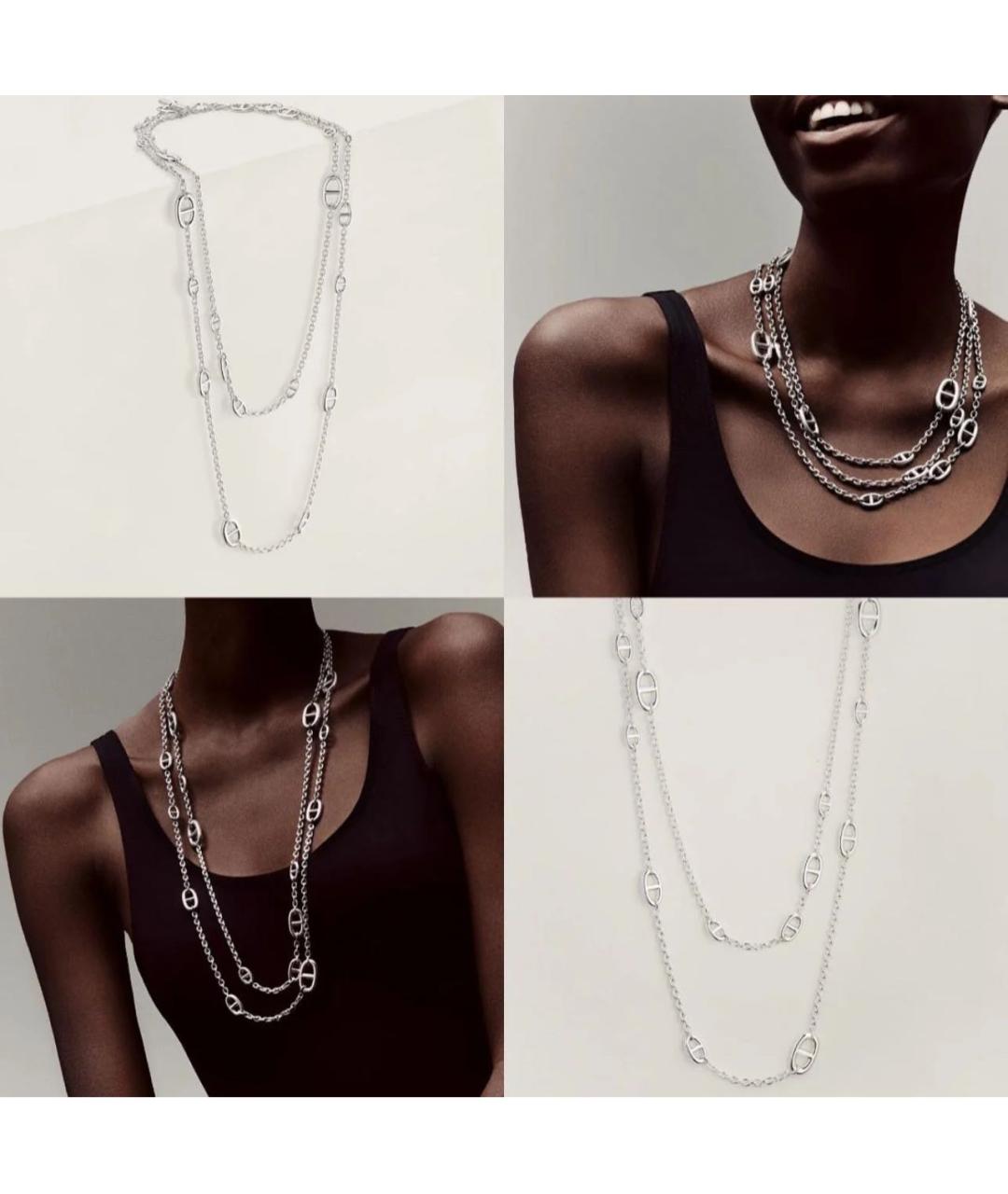 HERMES Серебряное серебряное колье, фото 4