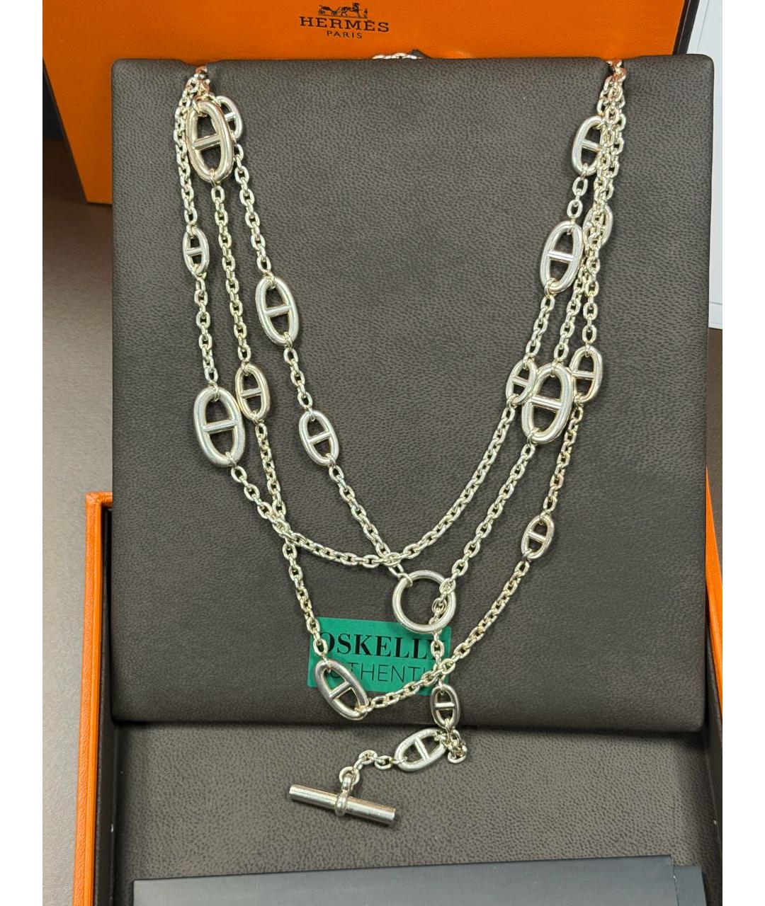 HERMES Серебряное серебряное колье, фото 7