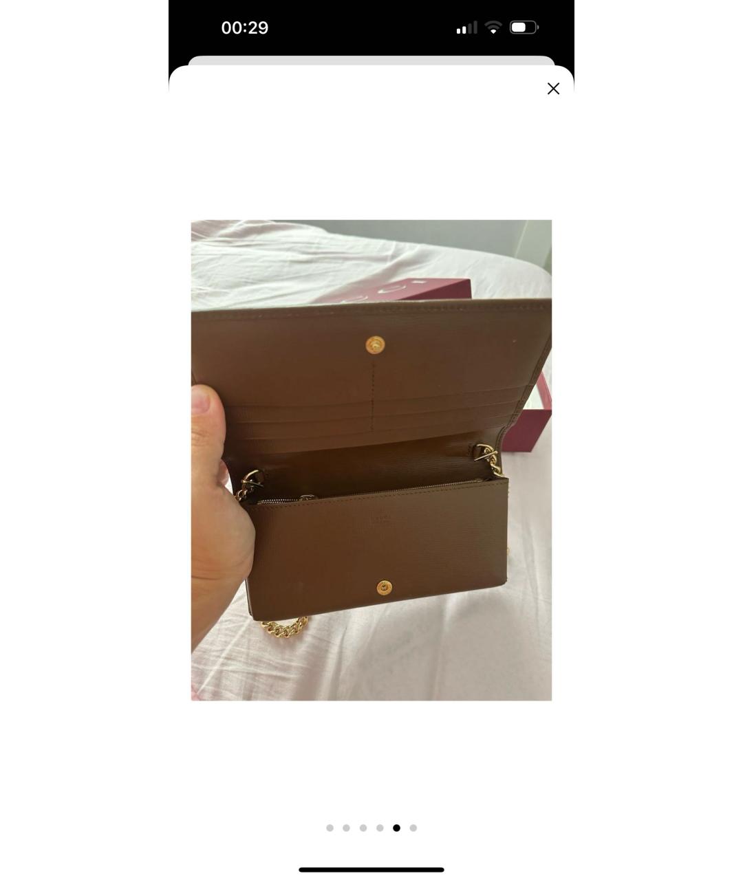 GUCCI Коричневая кожаная сумка через плечо, фото 4