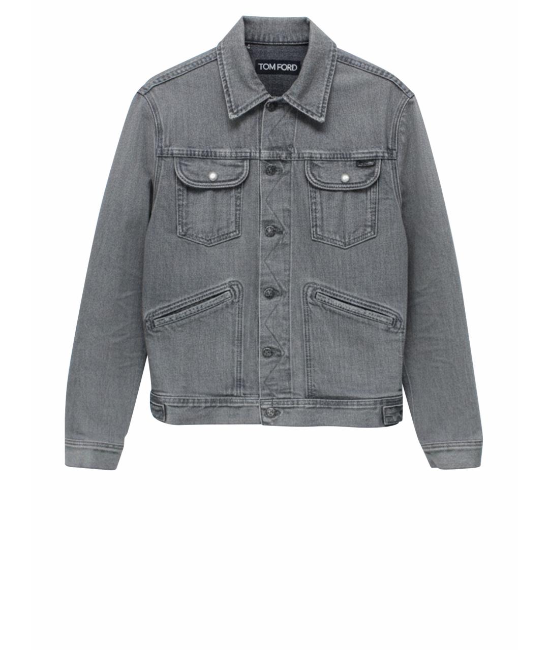 TOM FORD Серая хлопко-эластановая куртка, фото 1