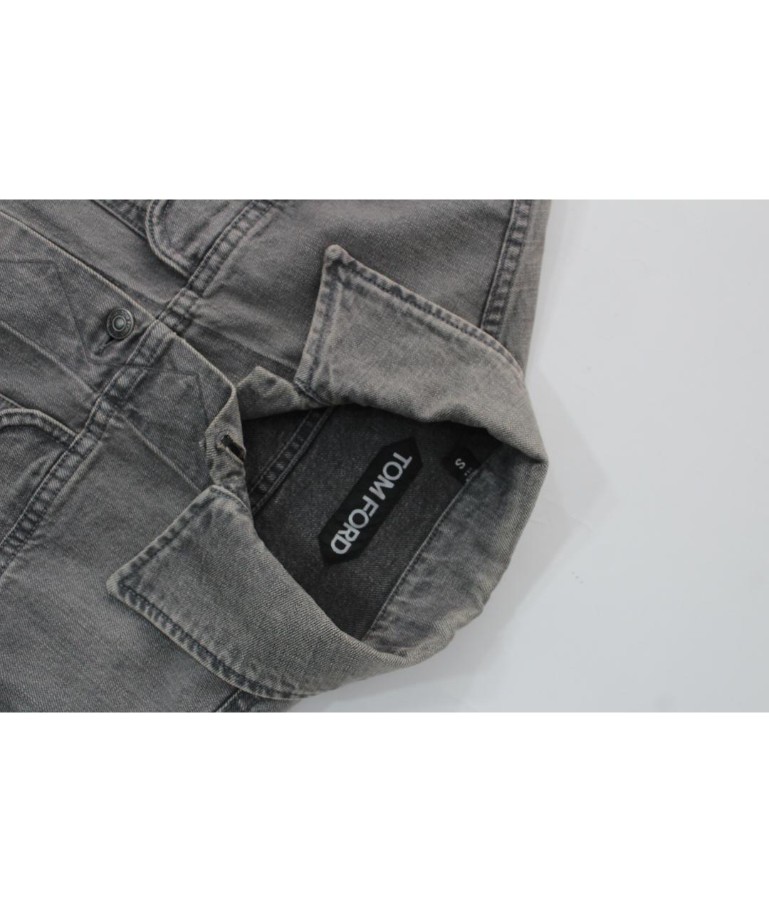 TOM FORD Серая хлопко-эластановая куртка, фото 6