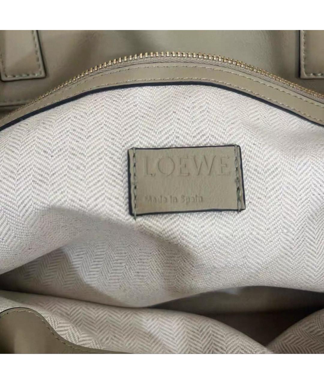 LOEWE Зеленая кожаная сумка с короткими ручками, фото 4