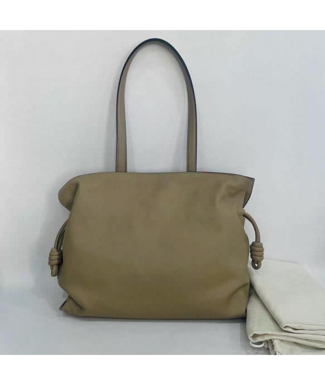 LOEWE Зеленая кожаная сумка с короткими ручками, фото 3