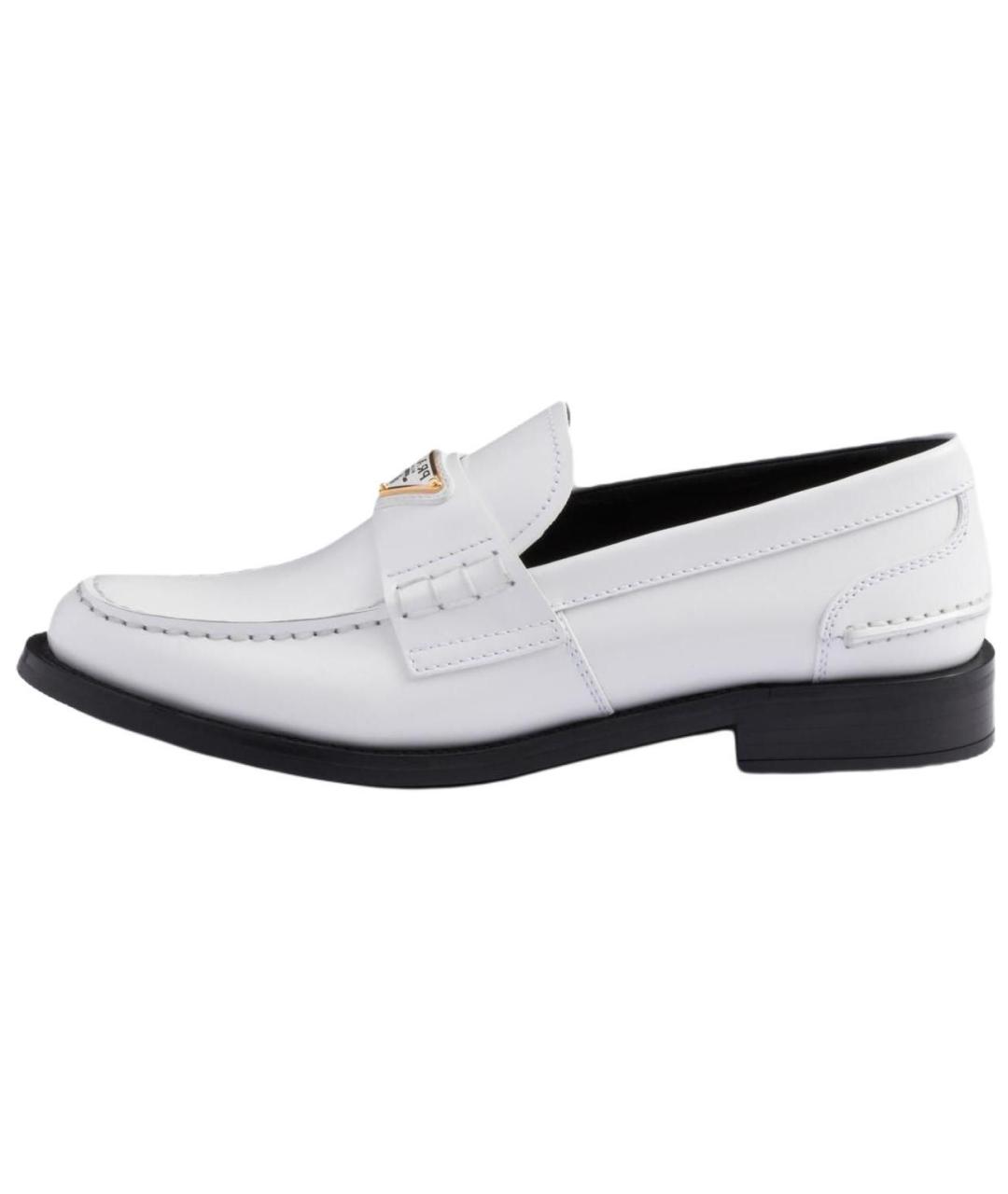 PRADA Белые кожаные лоферы, фото 2