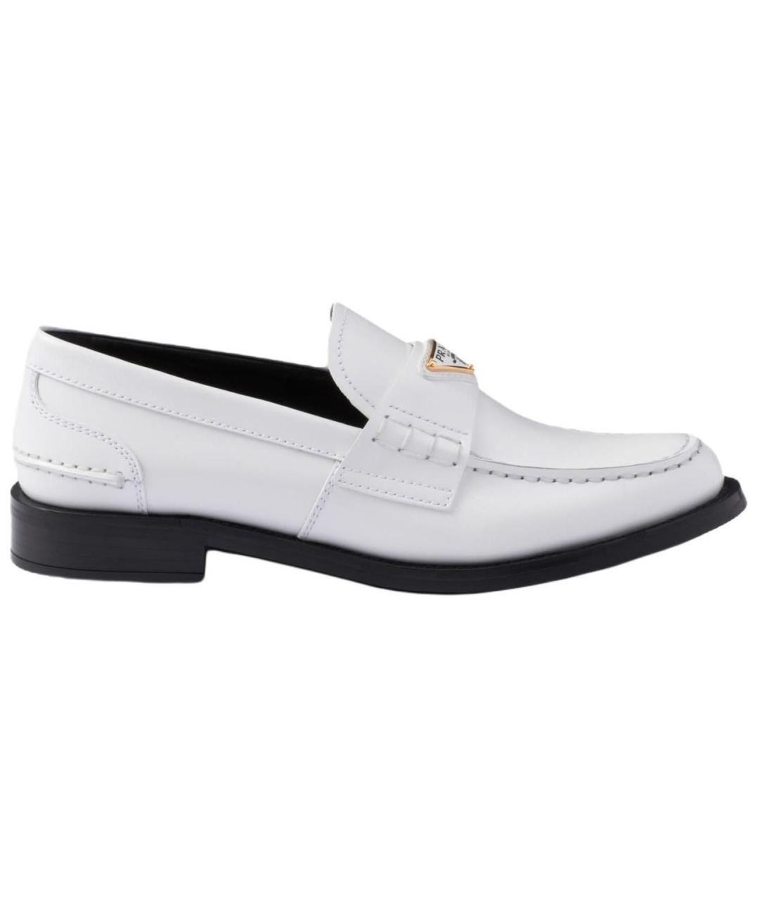 PRADA Белые кожаные лоферы, фото 1