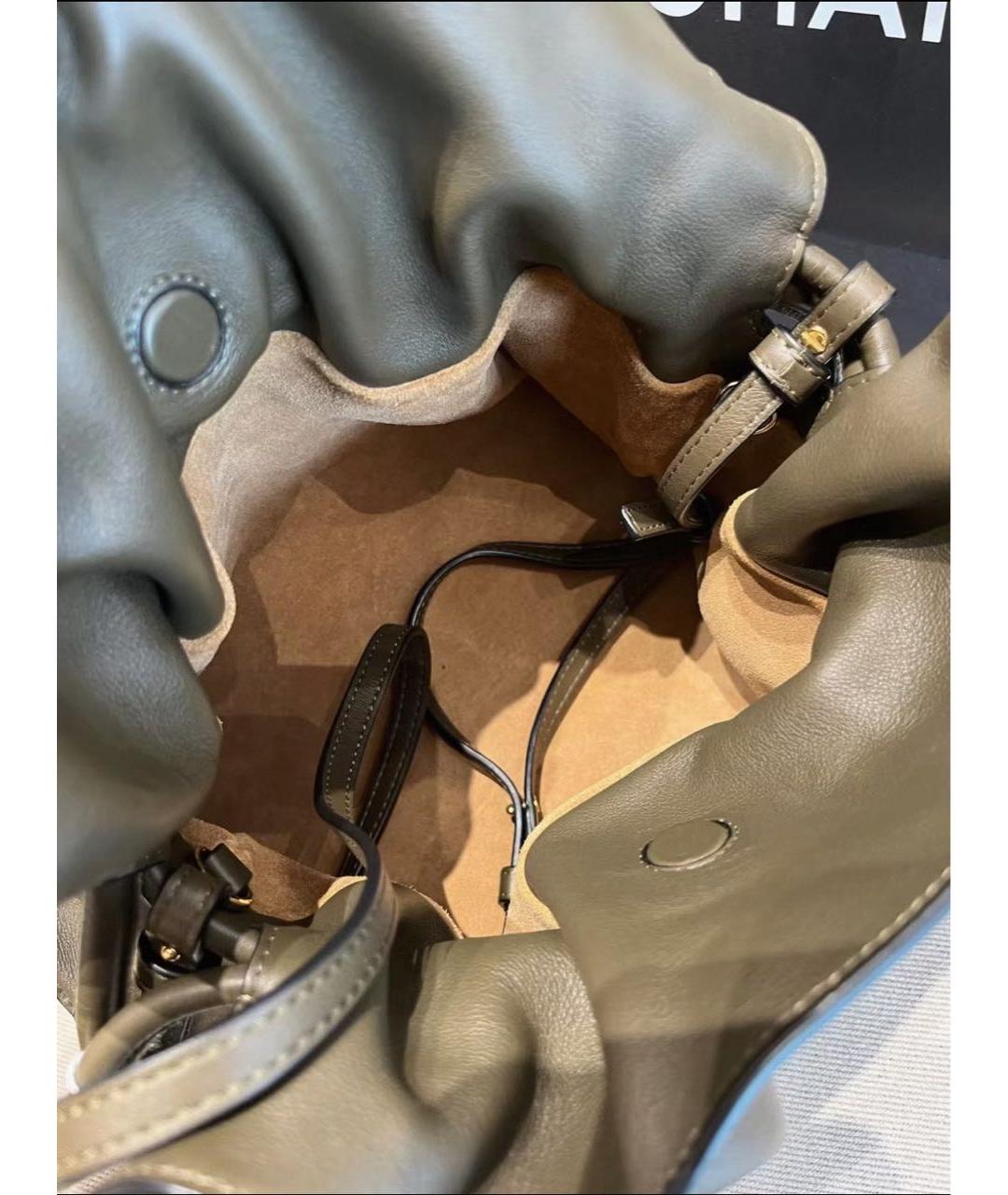 LOEWE Хаки кожаная сумка через плечо, фото 4