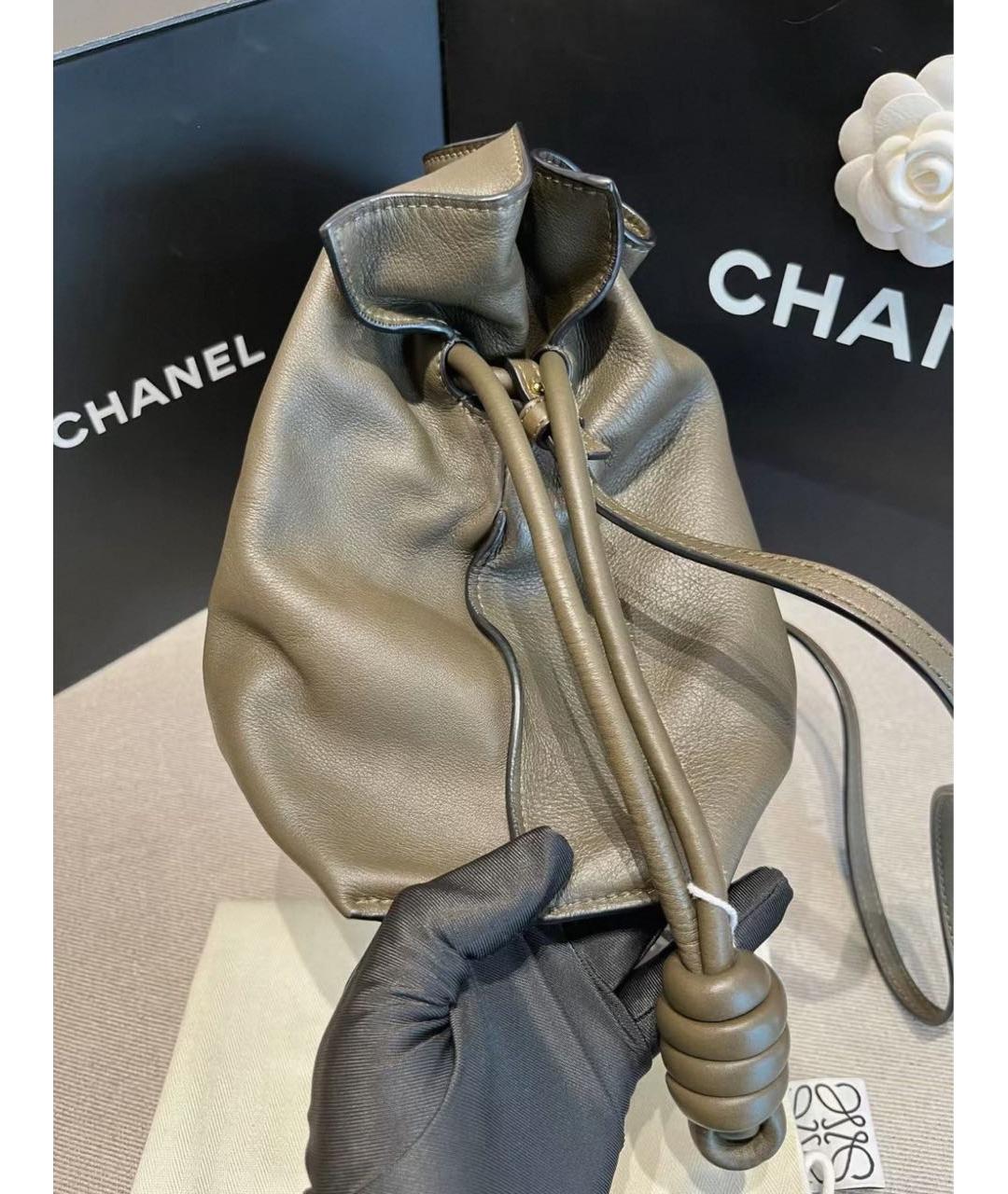 LOEWE Хаки кожаная сумка через плечо, фото 7