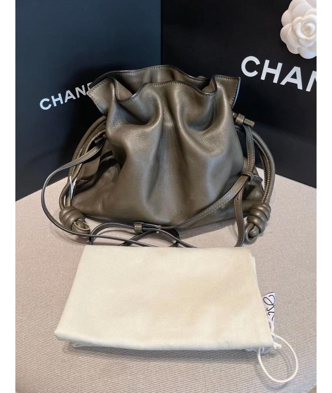 LOEWE Хаки кожаная сумка через плечо, фото 3