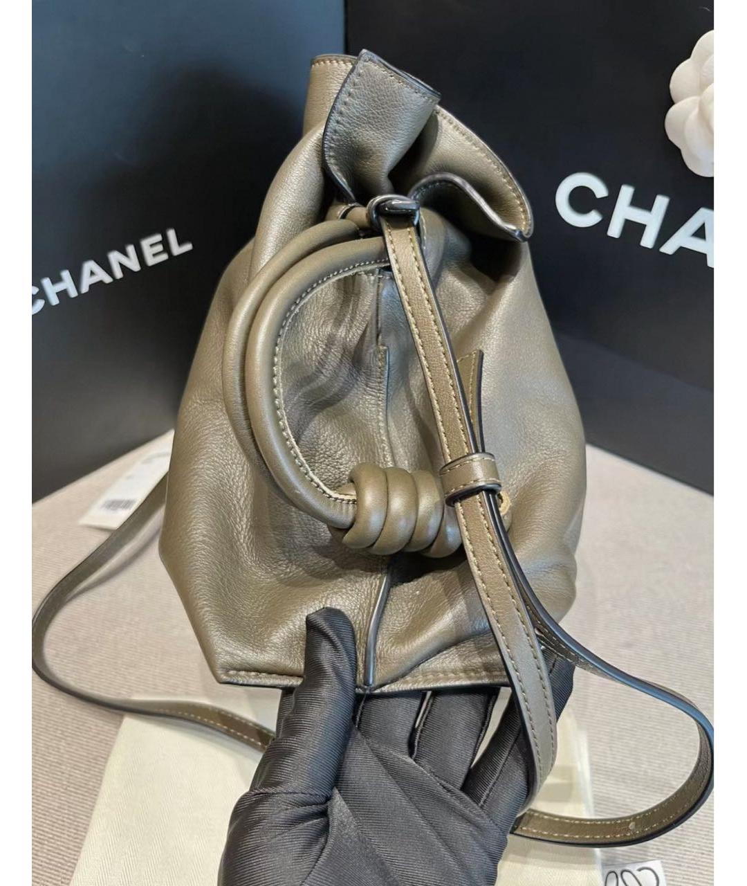 LOEWE Хаки кожаная сумка через плечо, фото 5