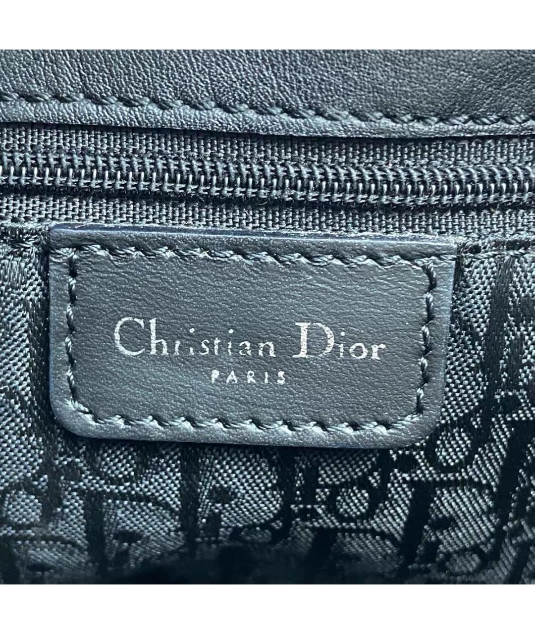 CHRISTIAN DIOR Черная кожаная сумка с короткими ручками, фото 6