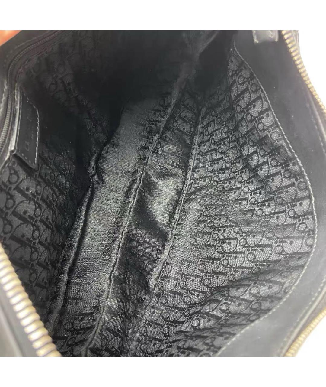 CHRISTIAN DIOR Черная кожаная сумка с короткими ручками, фото 4