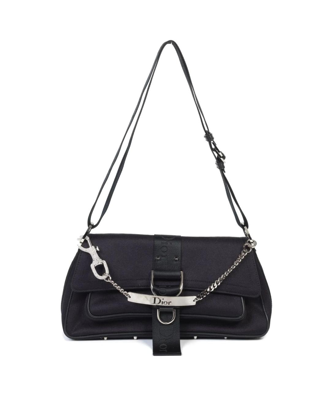 CHRISTIAN DIOR Черная кожаная сумка через плечо, фото 9
