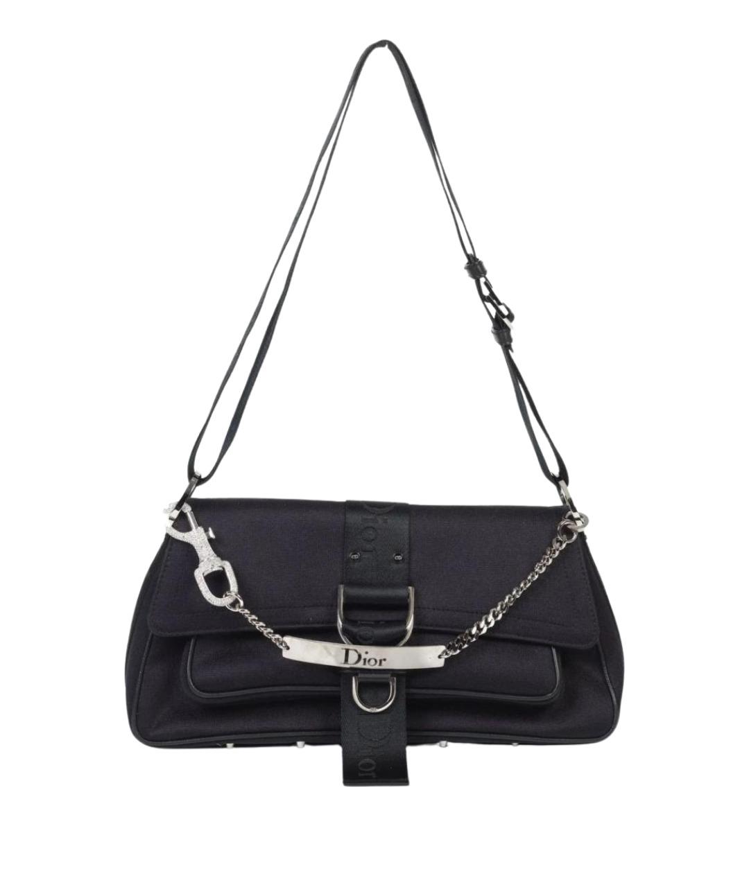 CHRISTIAN DIOR Черная кожаная сумка через плечо, фото 1