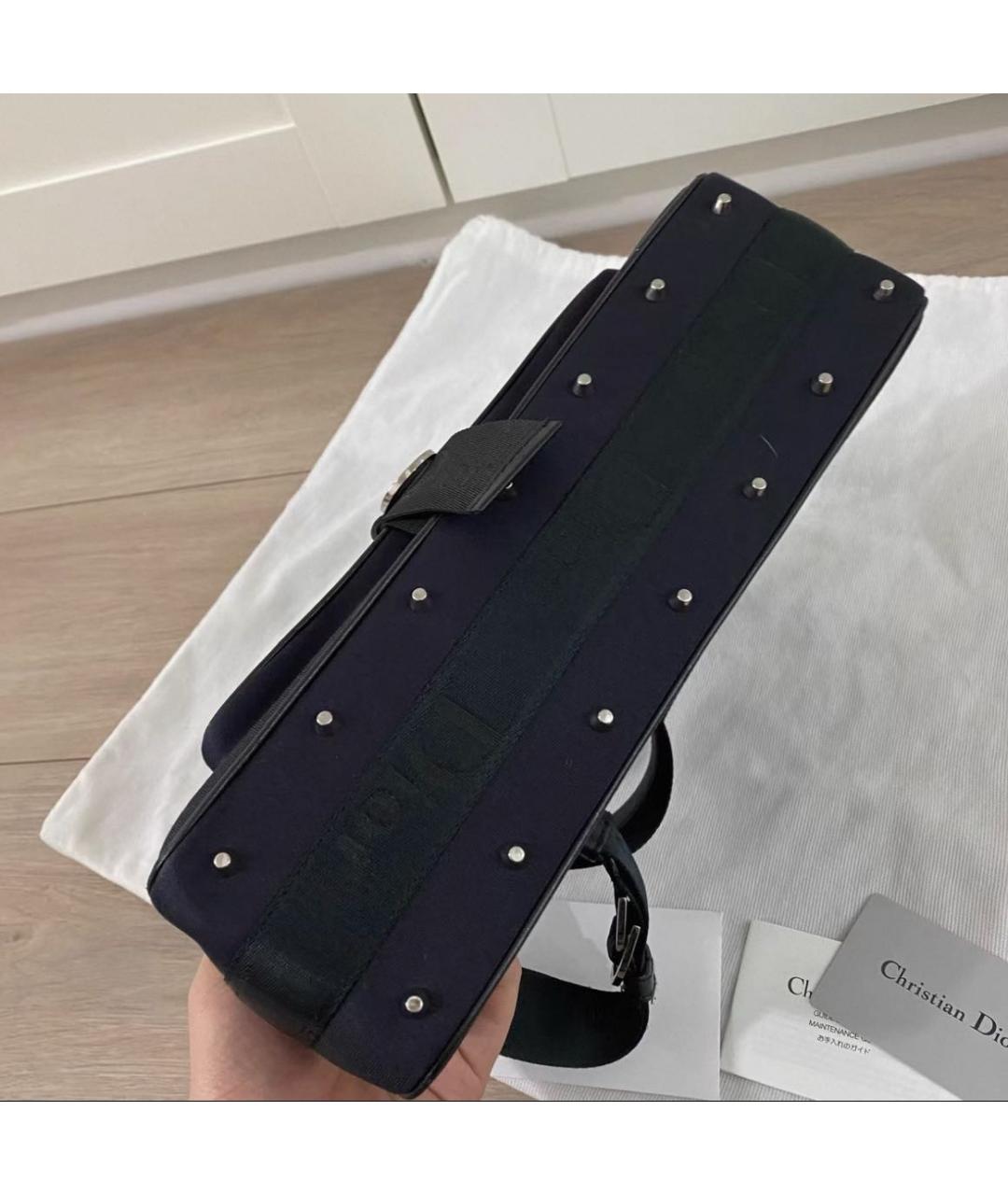 CHRISTIAN DIOR Черная кожаная сумка через плечо, фото 6