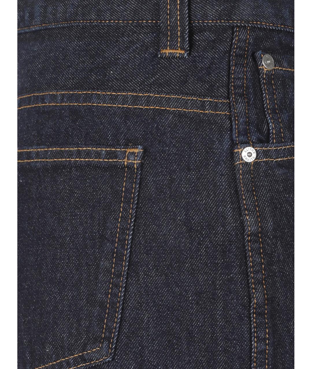 KHAITE Темно-синие хлопковые прямые джинсы, фото 3