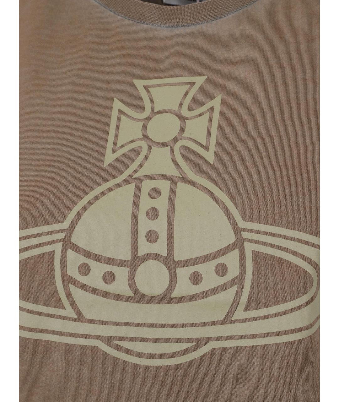 VIVIENNE WESTWOOD Хаки хлопковая футболка, фото 3