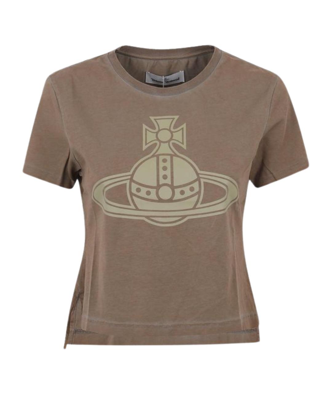 VIVIENNE WESTWOOD Хаки хлопковая футболка, фото 1