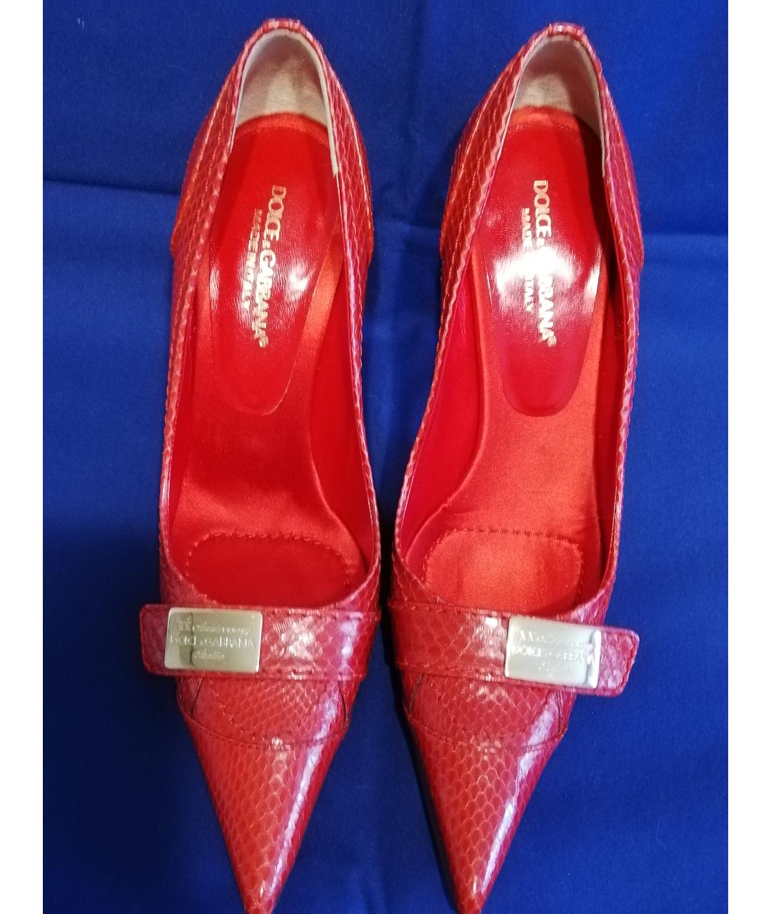DOLCE&GABBANA Красные туфли из экзотической кожи, фото 2