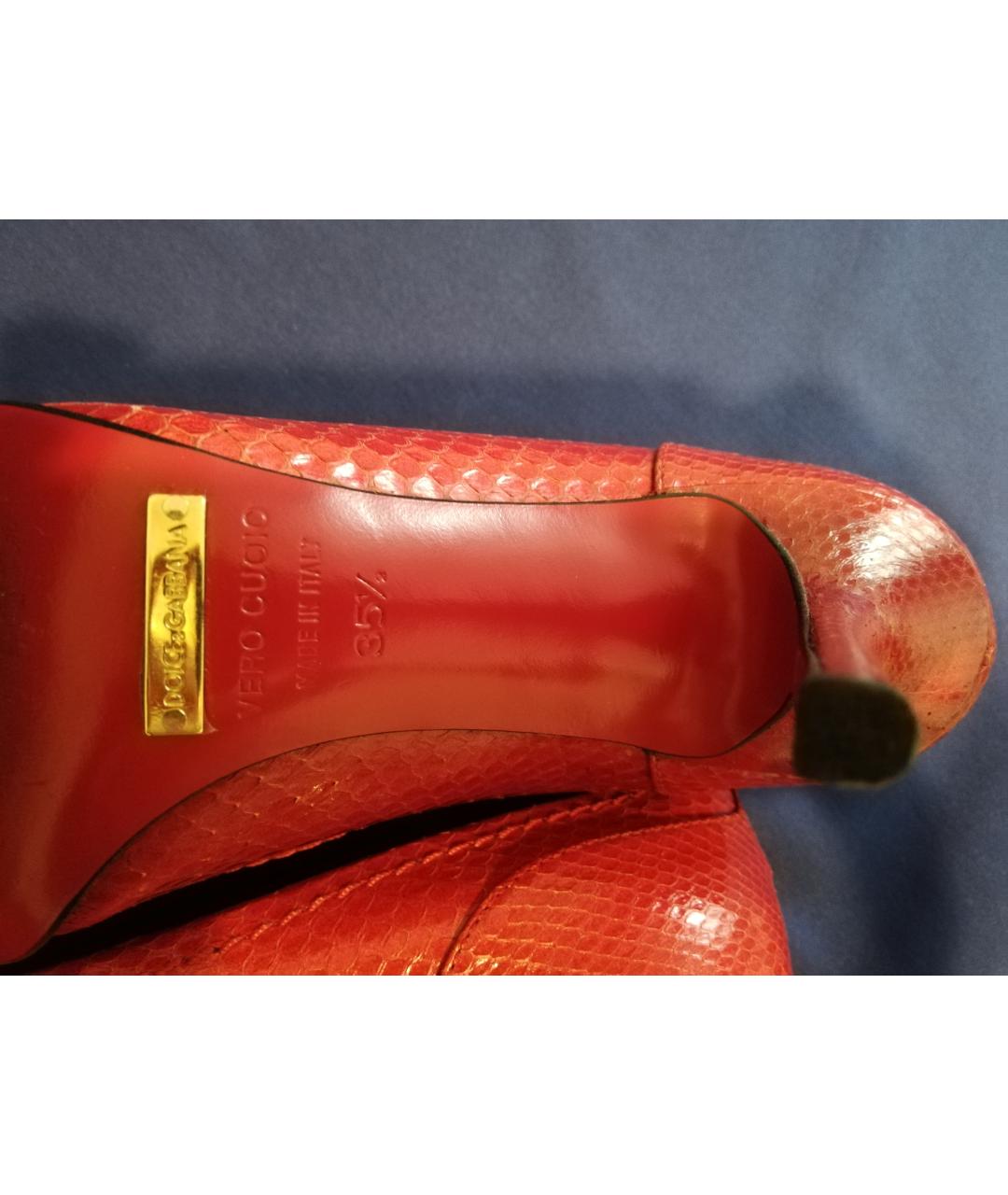 DOLCE&GABBANA Красные туфли из экзотической кожи, фото 5