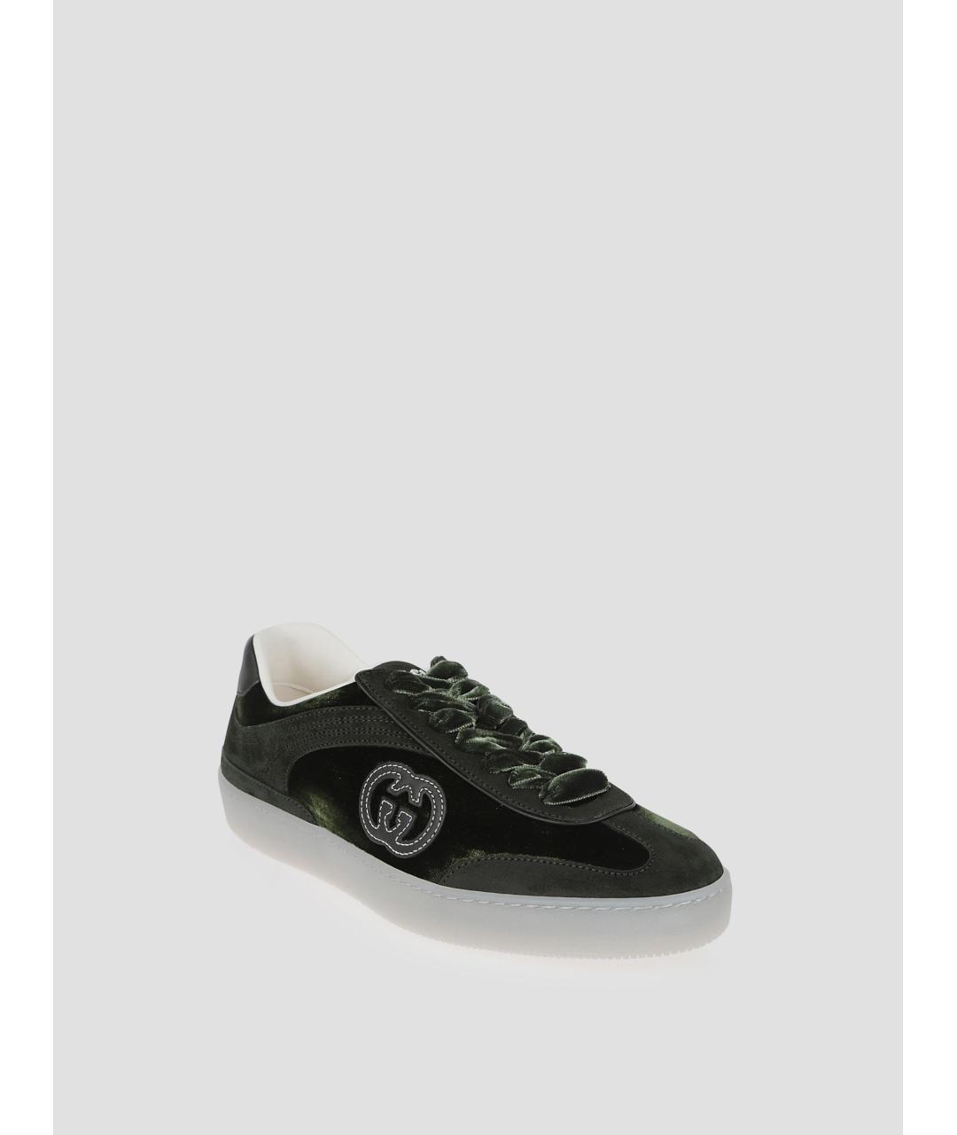 GUCCI Зеленые текстильные кеды, фото 3