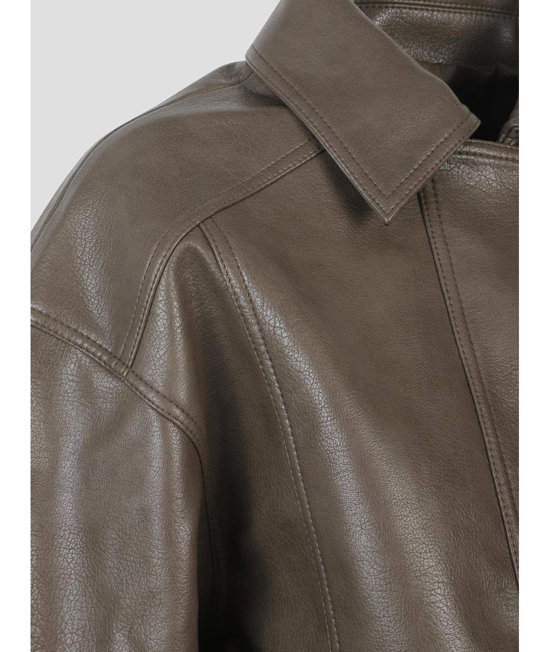 THE FRANKIE SHOP Зеленая полиуретановая куртка, фото 3