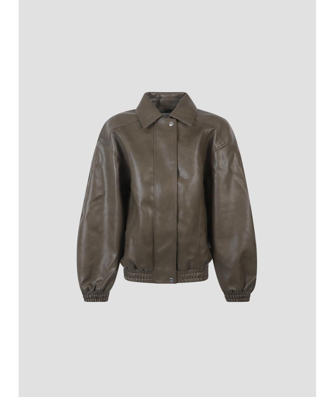 THE FRANKIE SHOP Зеленая полиуретановая куртка, фото 4