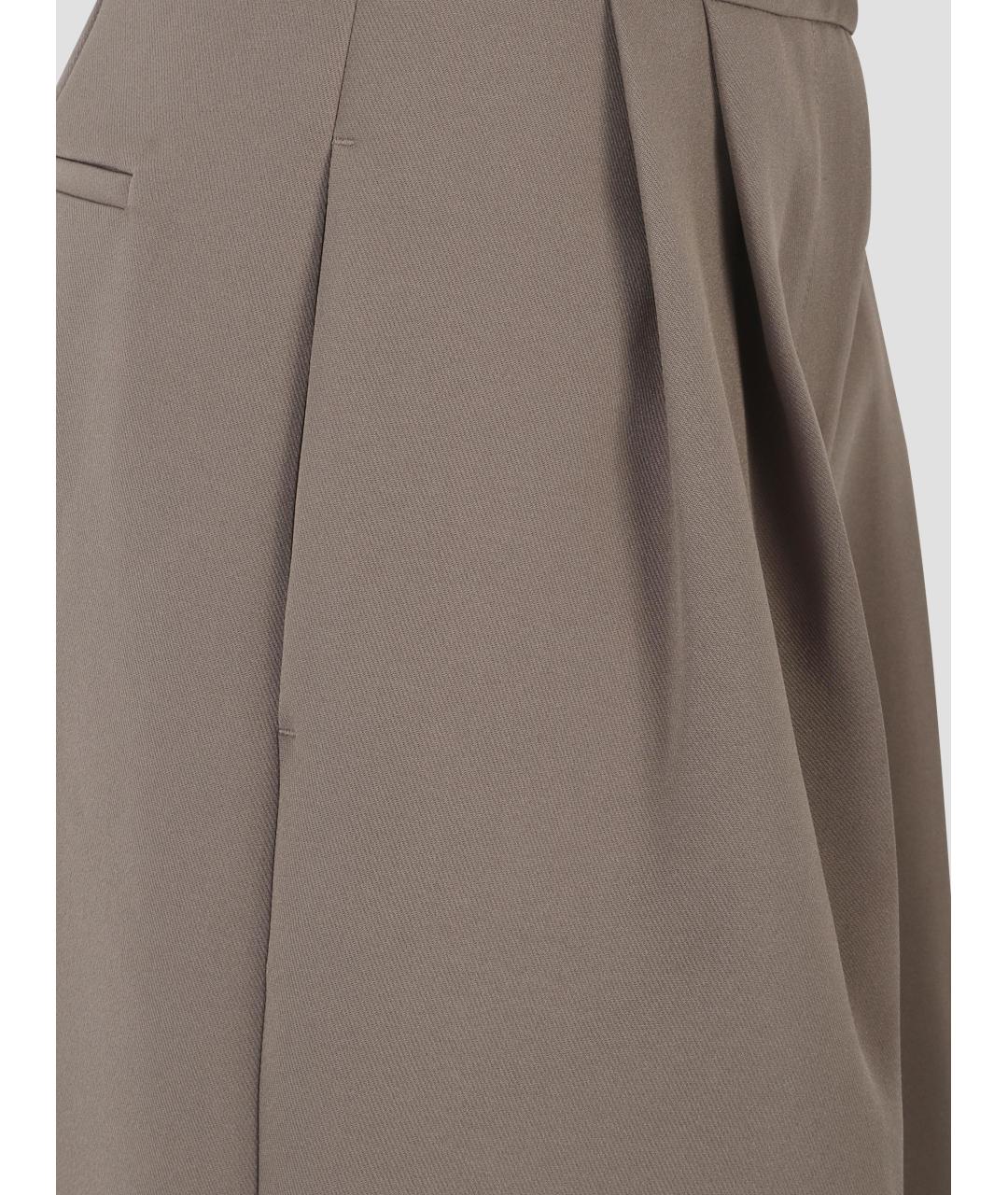 THE FRANKIE SHOP Бежевые полиэстеровые прямые брюки, фото 3