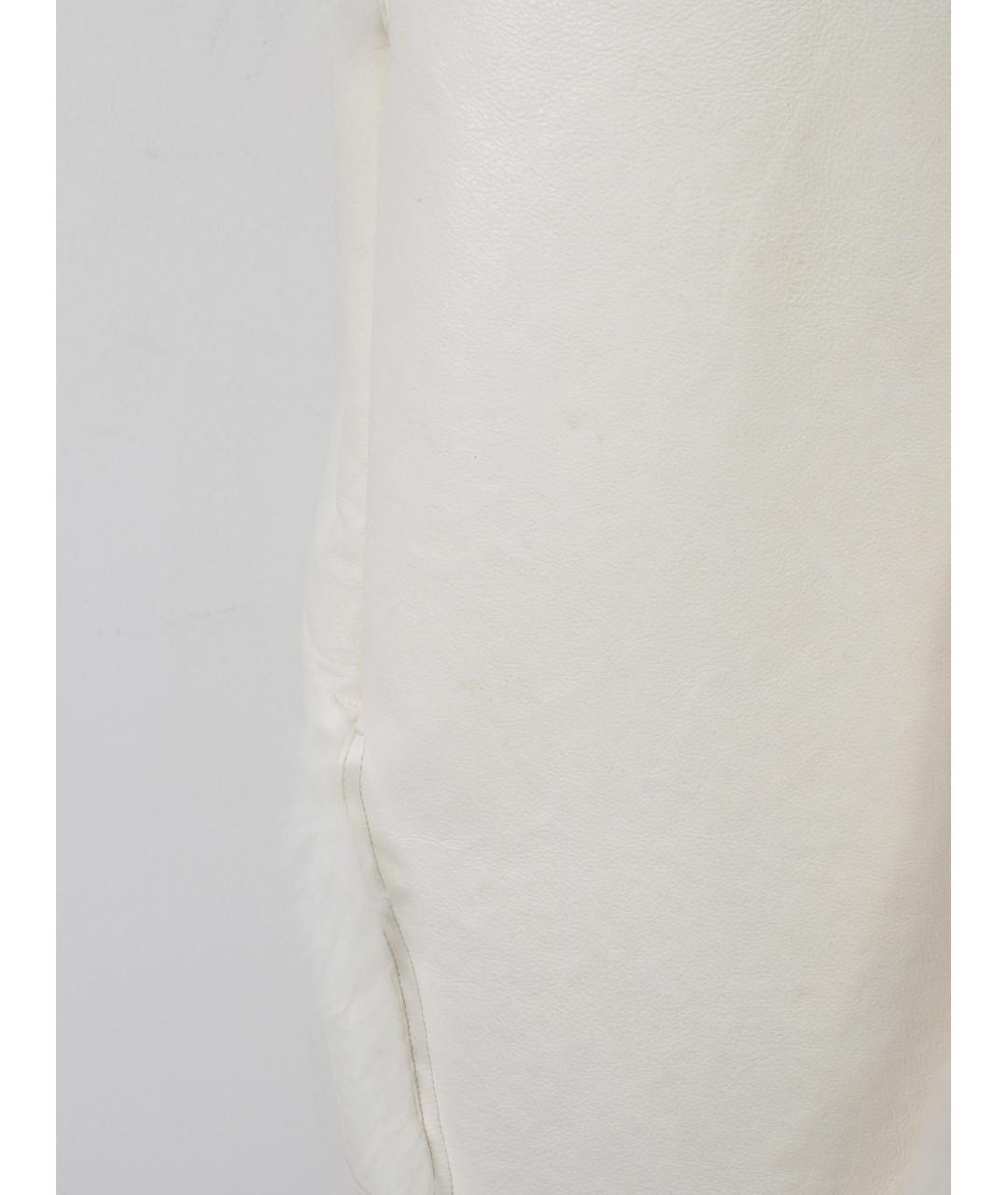RICK OWENS Белая кожаная дубленка, фото 3